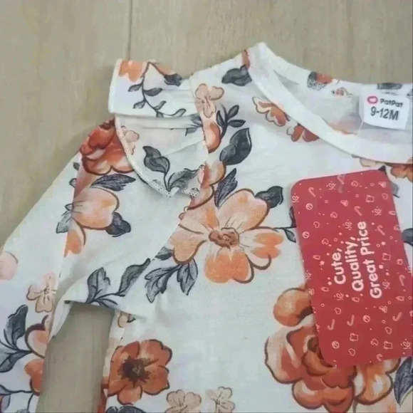 PATPAT | Baby Girl Autumn Long Sleeved Onesie with  Brown Corduroy Dress - Picture 5 of 9